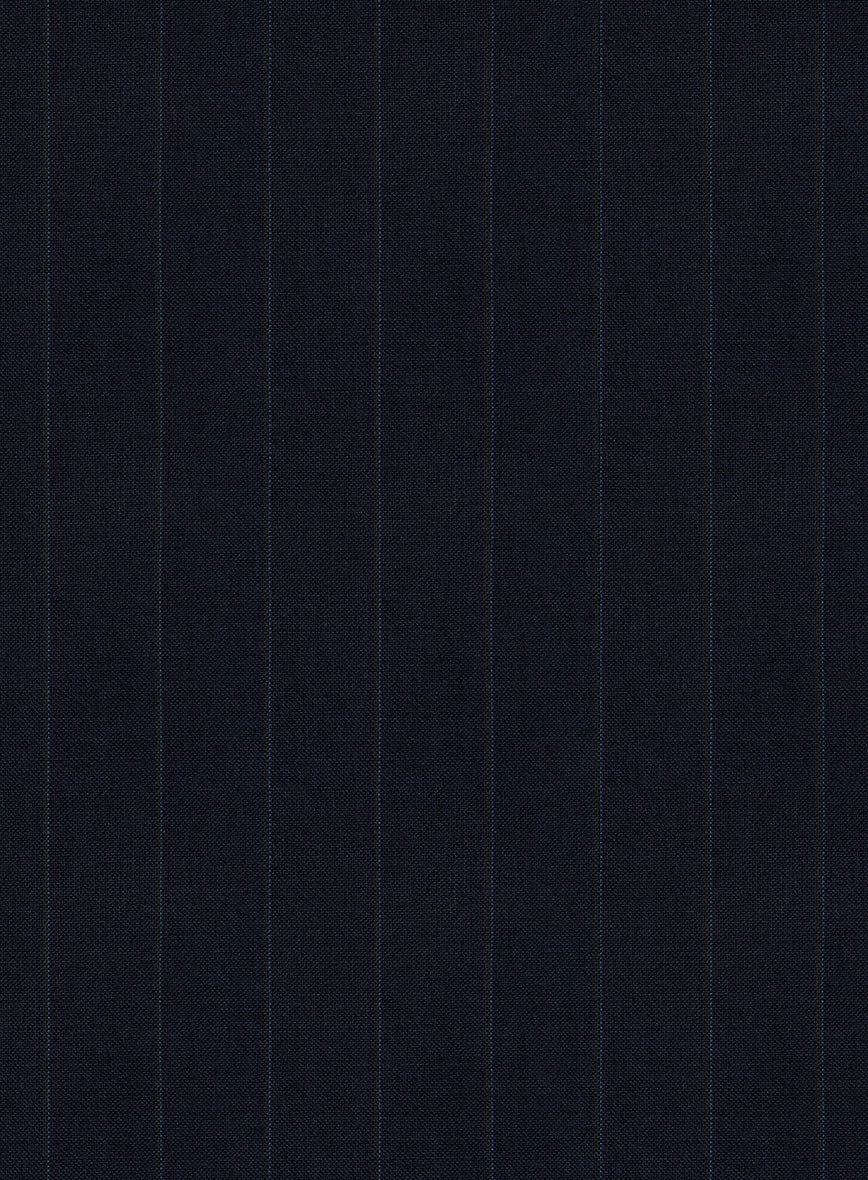 Scabal Cosmopolitan Stripe Blue Wool Pants - StudioSuits