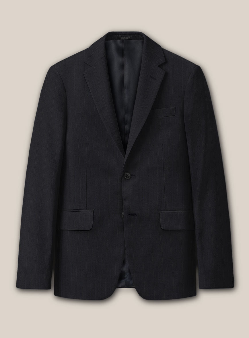 Scabal Cosmopolitan Stripe Gosti Blue Wool Jacket - StudioSuits