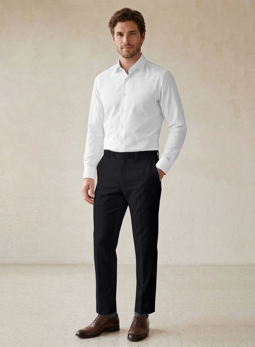 Scabal Cosmopolitan Stripe Gosti Blue Wool Suit - StudioSuits