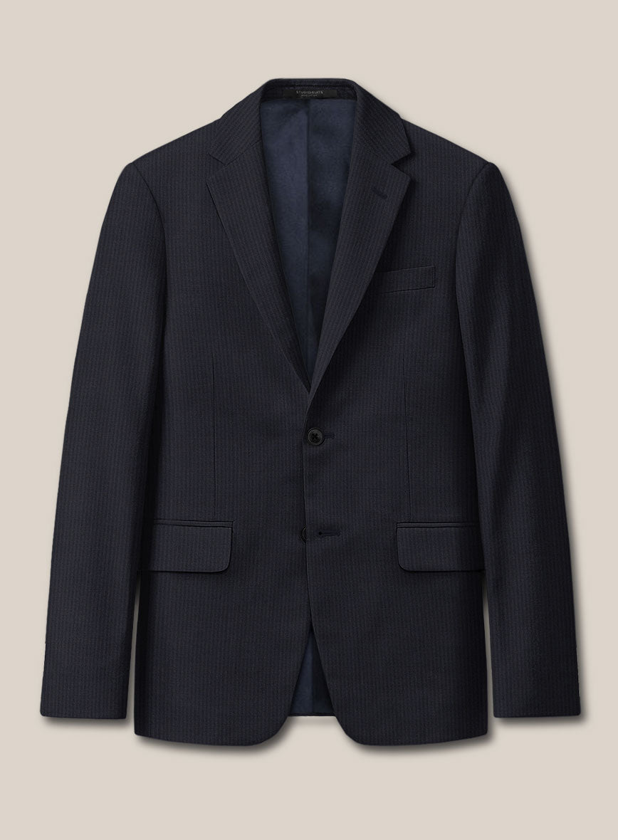 Scabal Cosmopolitan Stripe Isora Blue Wool Suit - StudioSuits