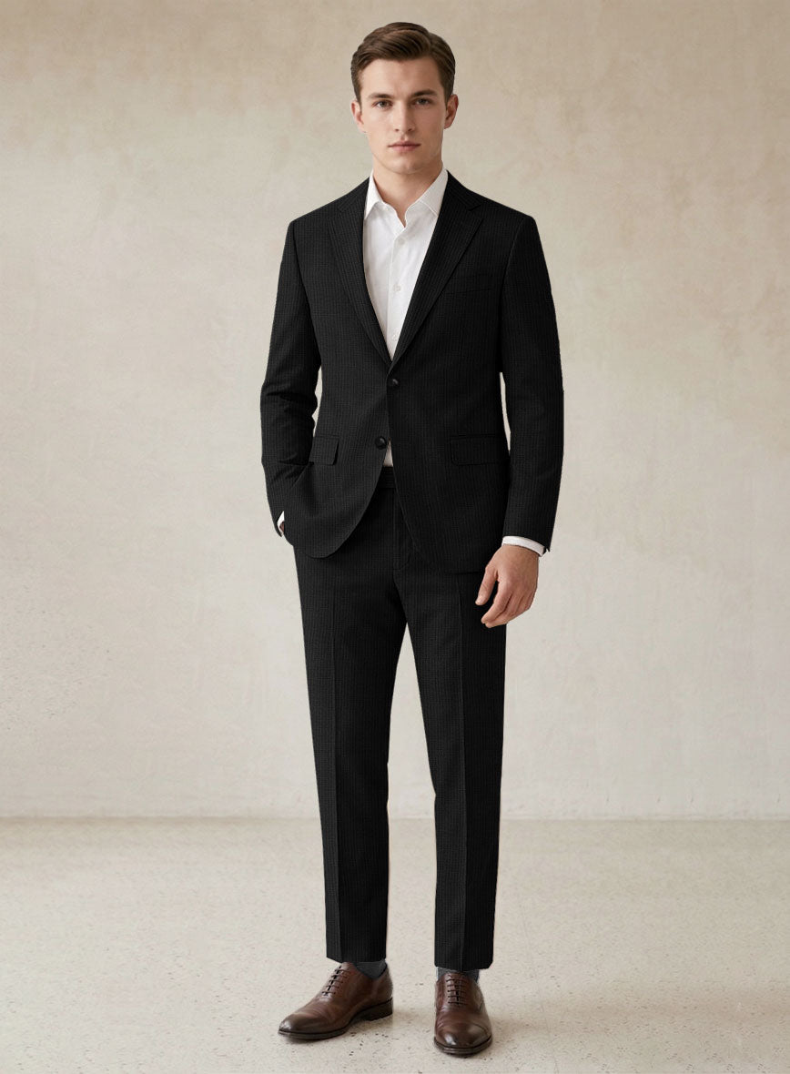 Scabal Cosmopolitan Stripe Reyo Black Wool Suit - StudioSuits