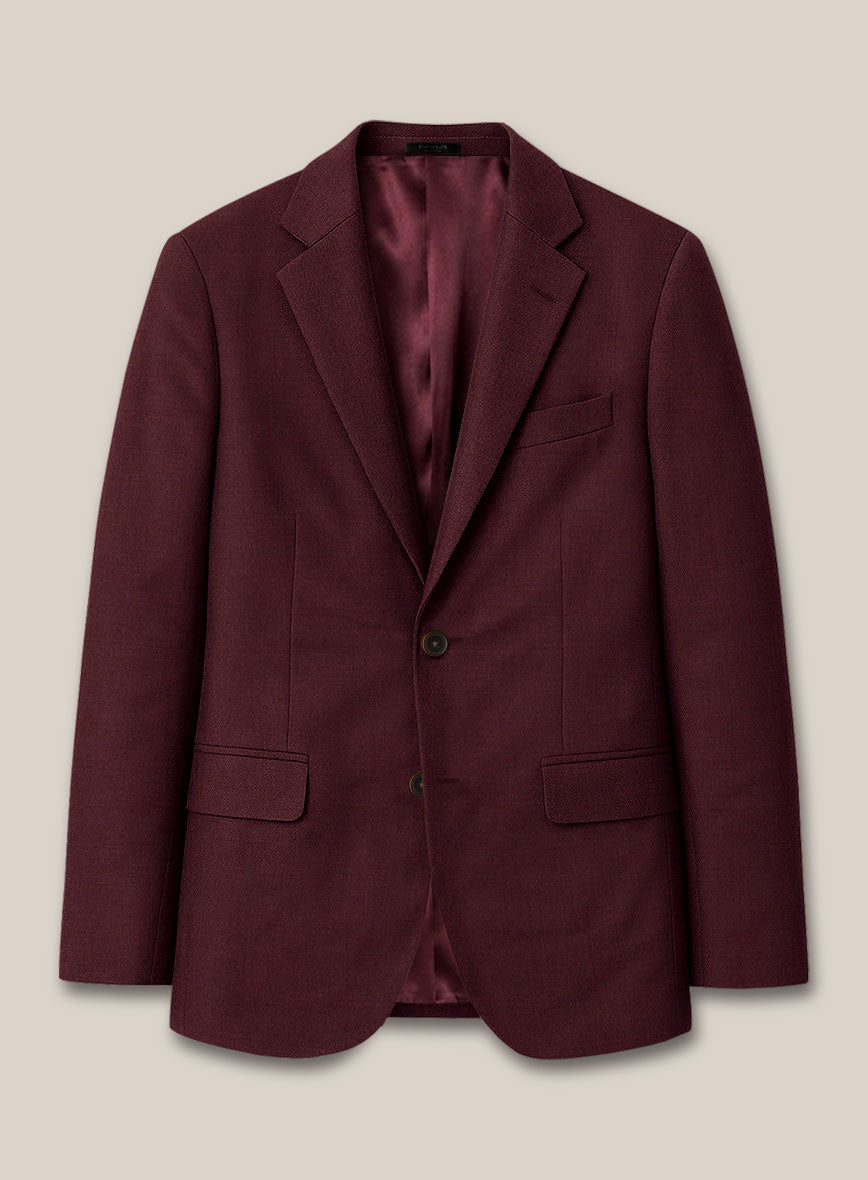 Scabal Cosmopolitan Wine Wool Jacket - StudioSuits
