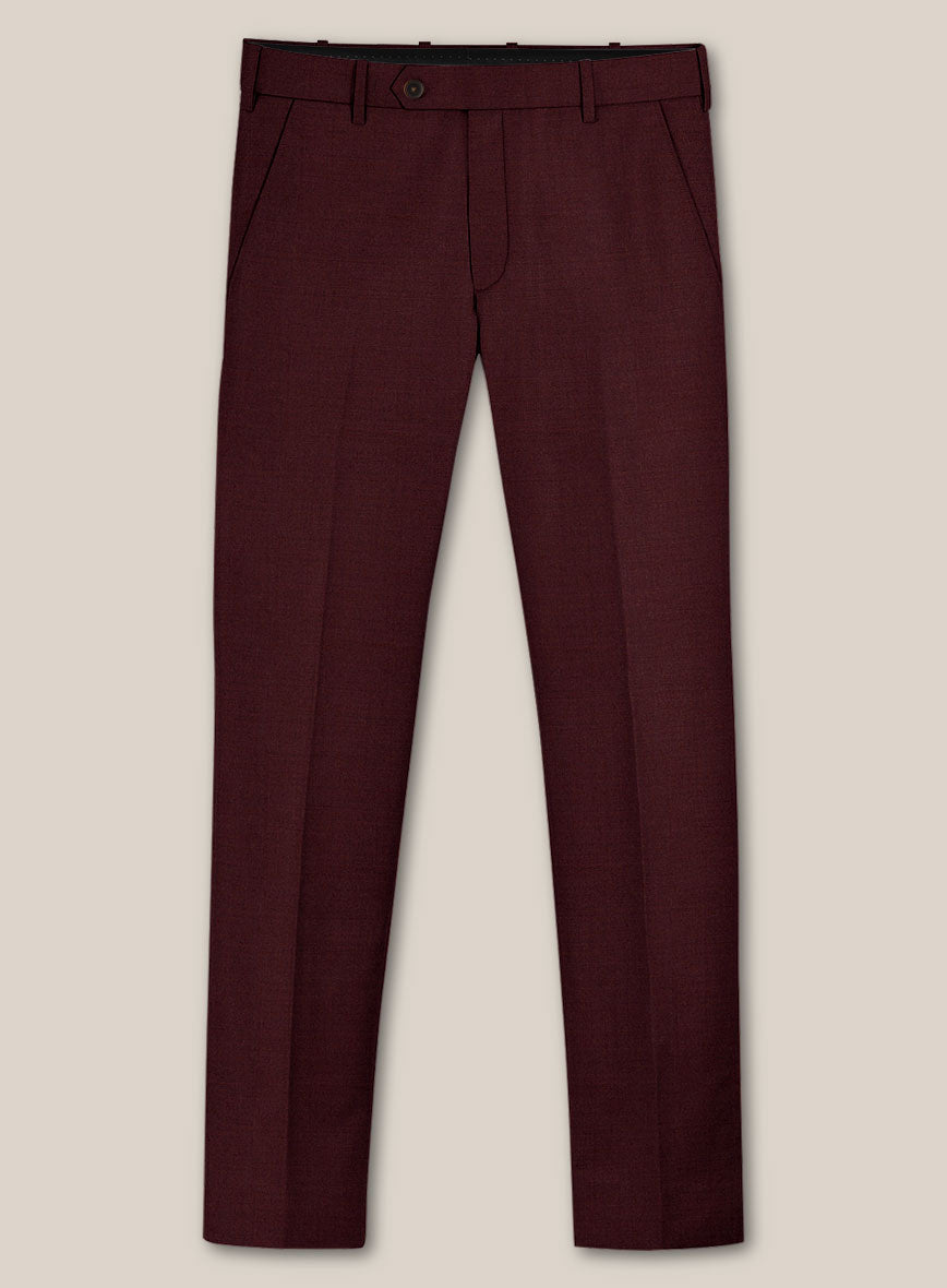 Scabal Cosmopolitan Wine Wool Pants - StudioSuits