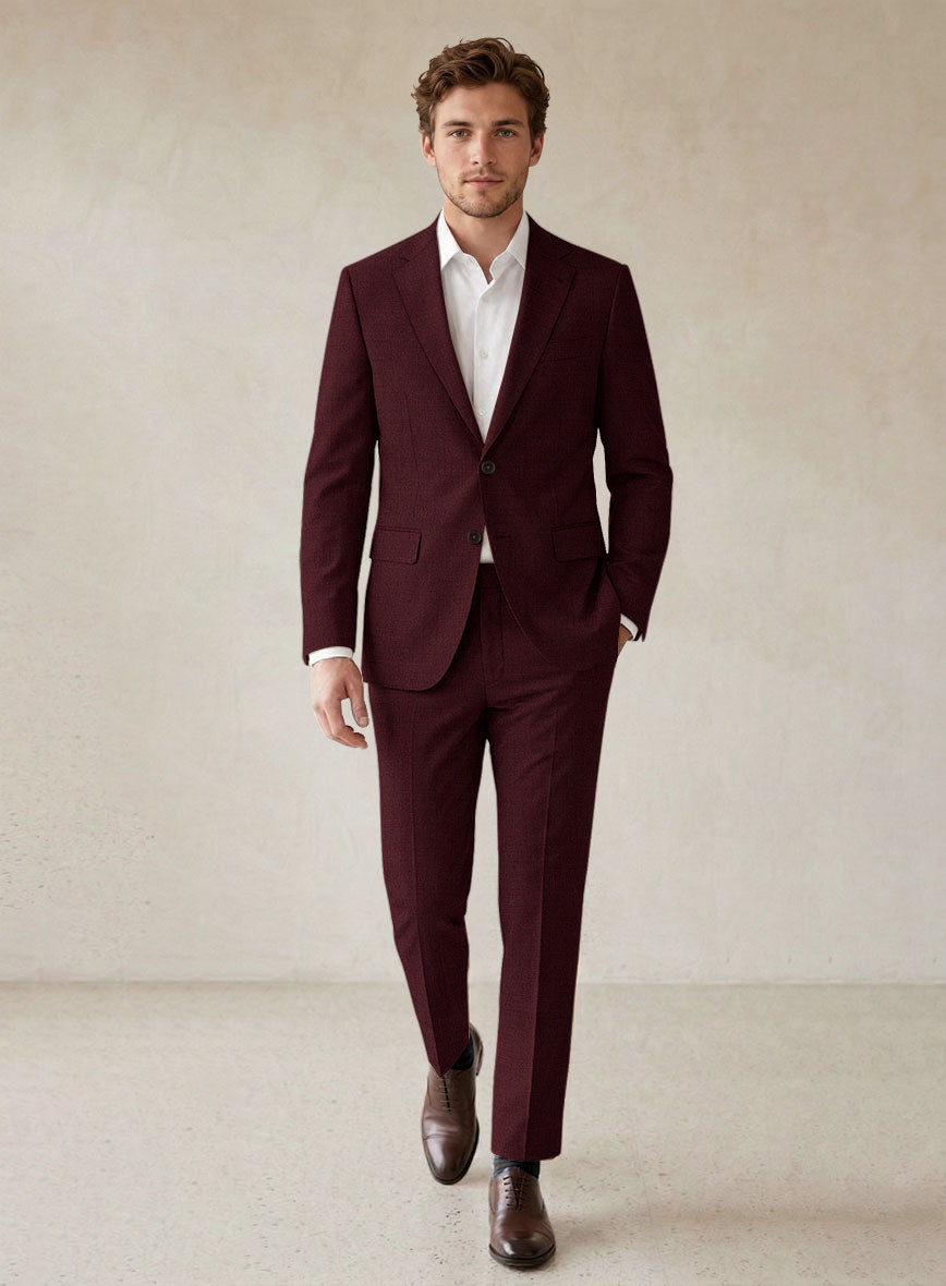 Scabal Cosmopolitan Wine Wool Suit - StudioSuits