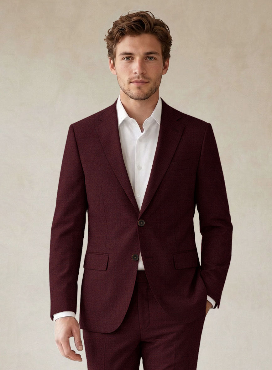 Scabal Cosmopolitan Wine Wool Suit - StudioSuits