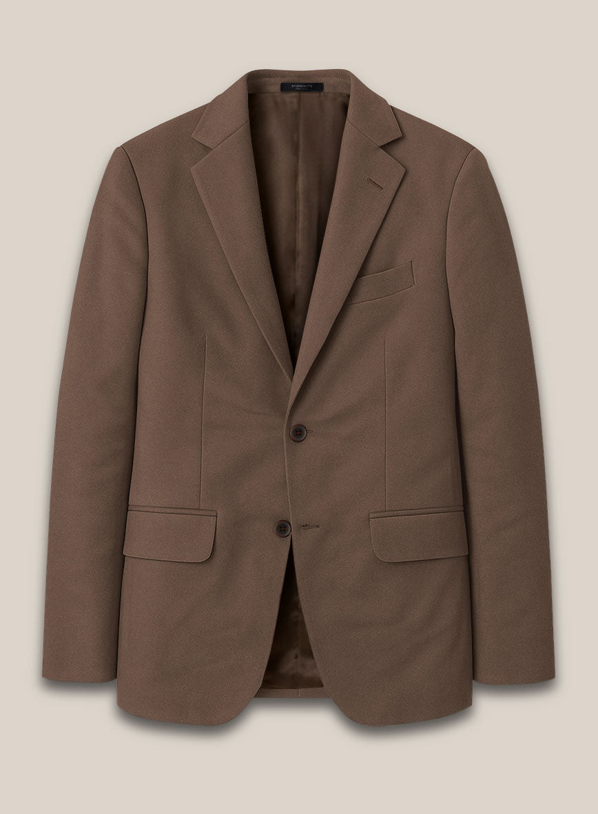 Scabal Dark Brown Cashmere Cotton Suit - StudioSuits