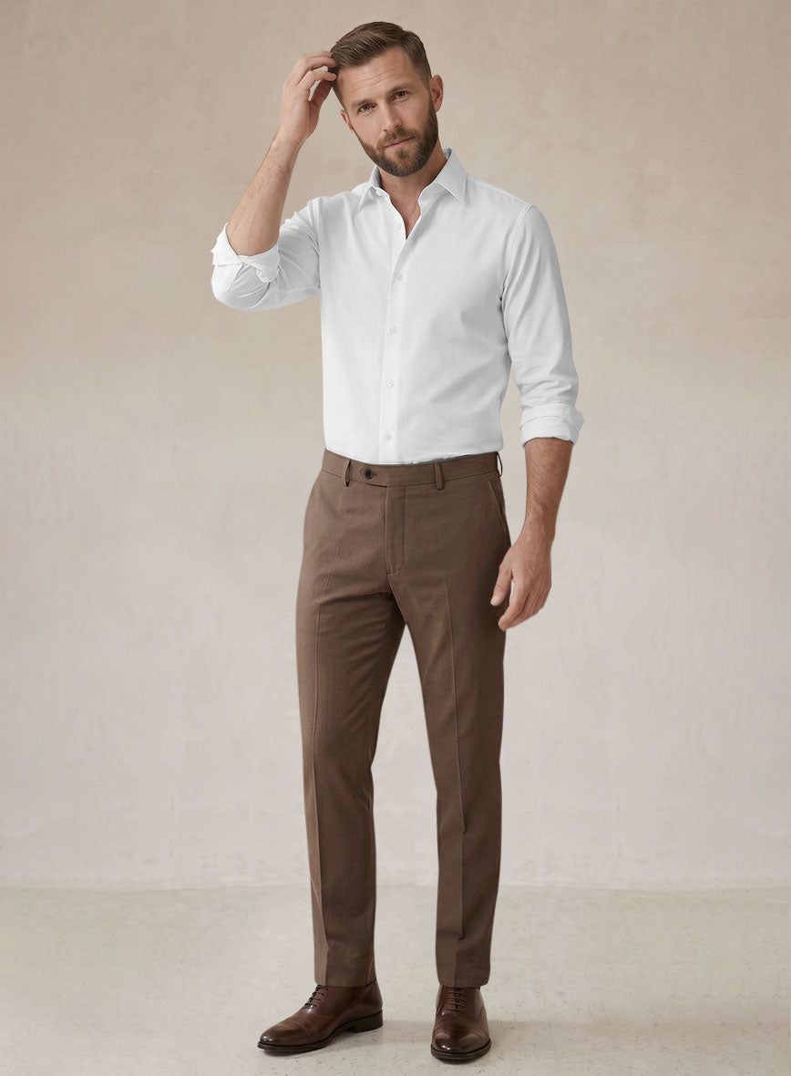 Scabal Dark Brown Cashmere Cotton Suit - StudioSuits