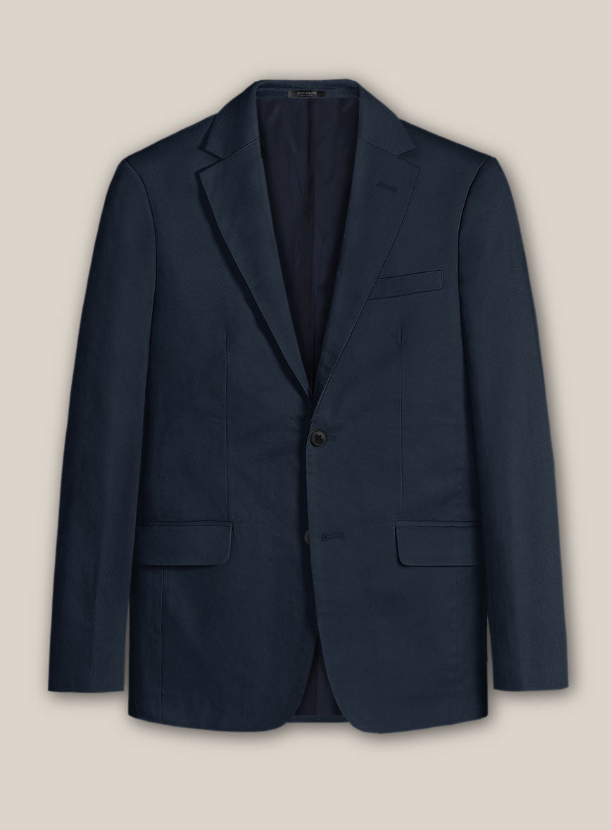 Scabal Dark Navy Cashmere Cotton Jacket - StudioSuits