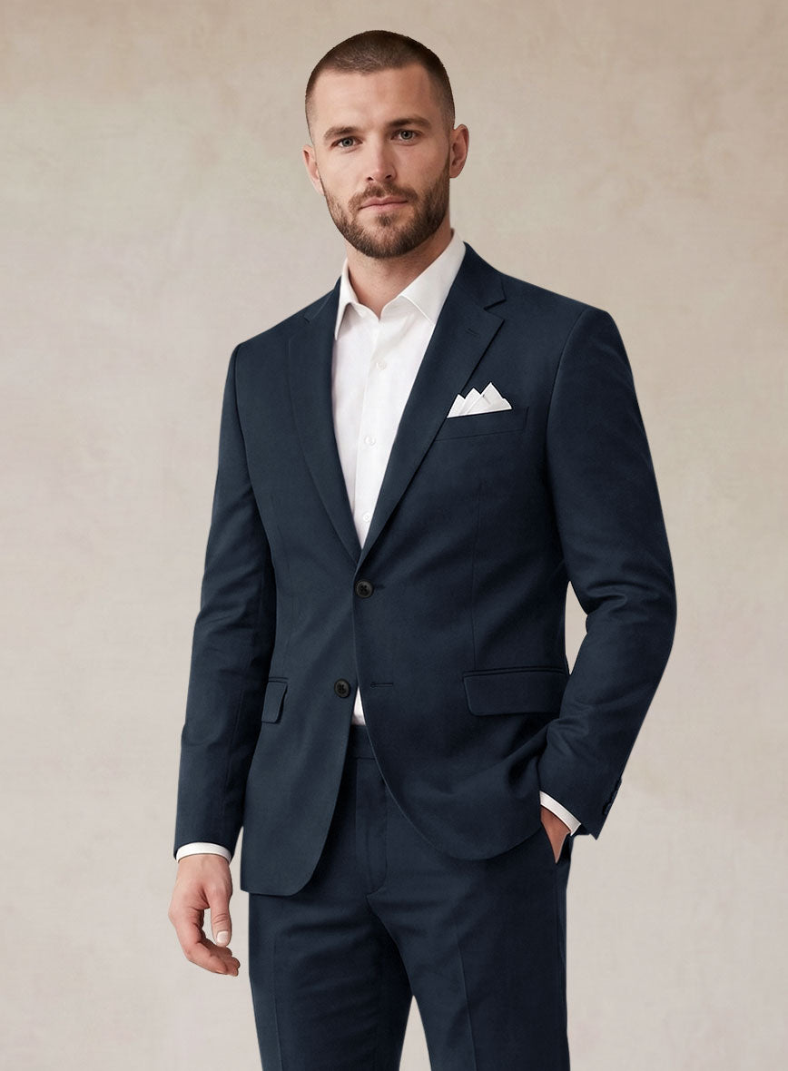 Scabal Dark Navy Cashmere Cotton Jacket - StudioSuits