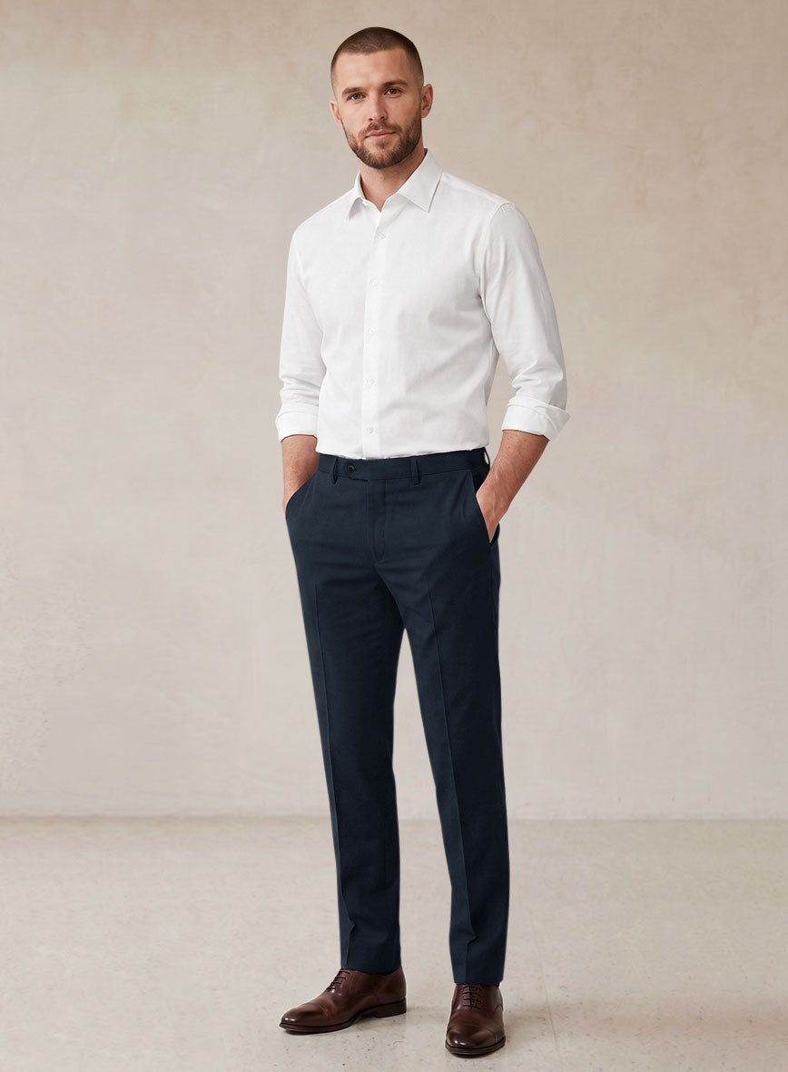 Scabal Dark Navy Cashmere Cotton Suit - StudioSuits