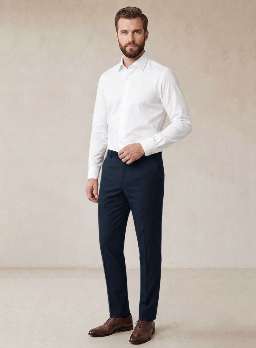 Scabal Dark Navy Cotton Stretch Suit - StudioSuits