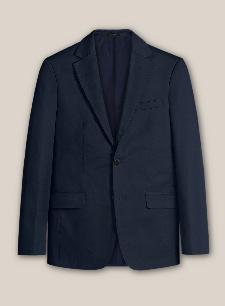 Scabal Dark Navy Cotton Stretch Jacket - StudioSuits