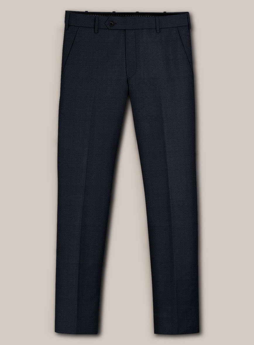 Scabal Drian Blue Wool Pants - StudioSuits