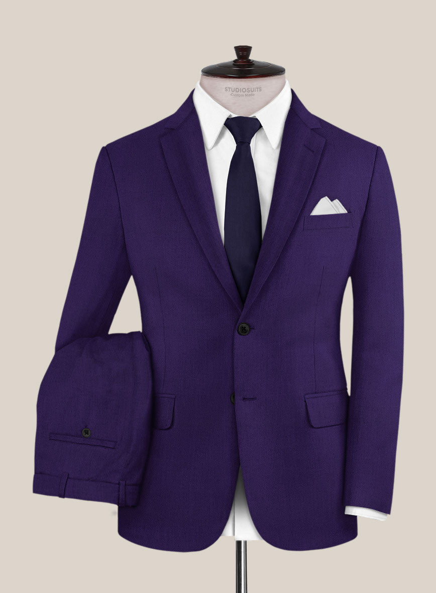 Scabal Eggplant Wool Suit - StudioSuits