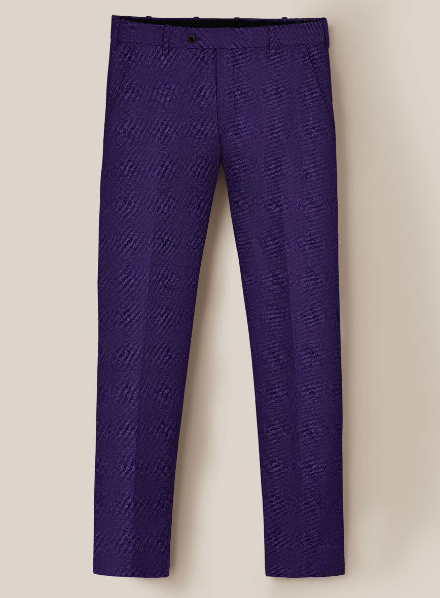 Scabal Eggplant Wool Pants - StudioSuits