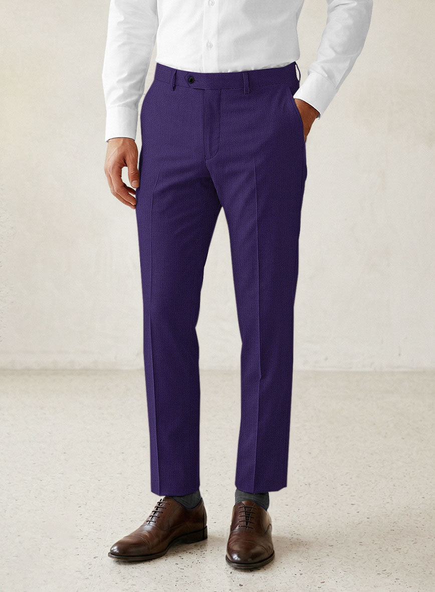 Scabal Eggplant Wool Pants - StudioSuits