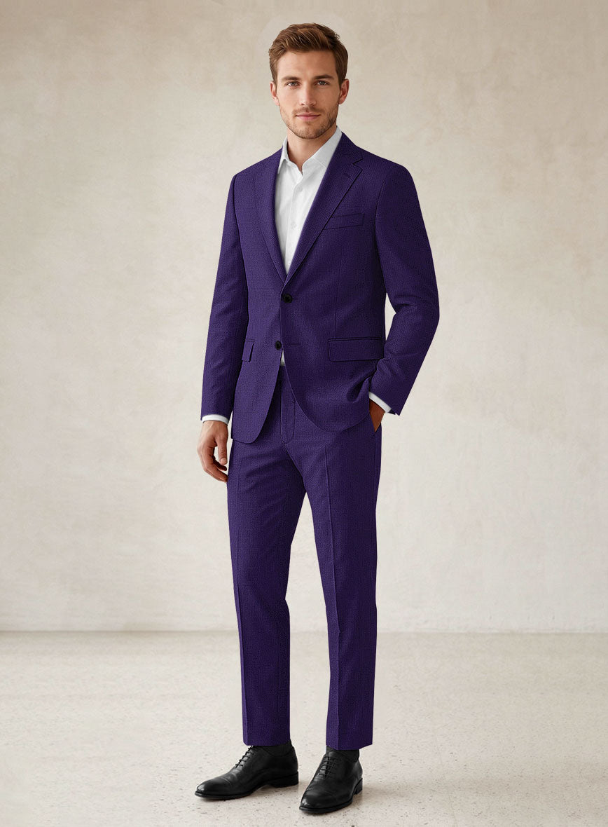 Scabal Eggplant Wool Suit - StudioSuits