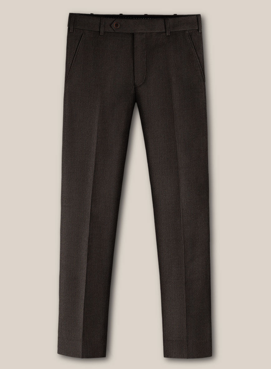 Scabal Erar Herringbone Brown Wool Suit - StudioSuits