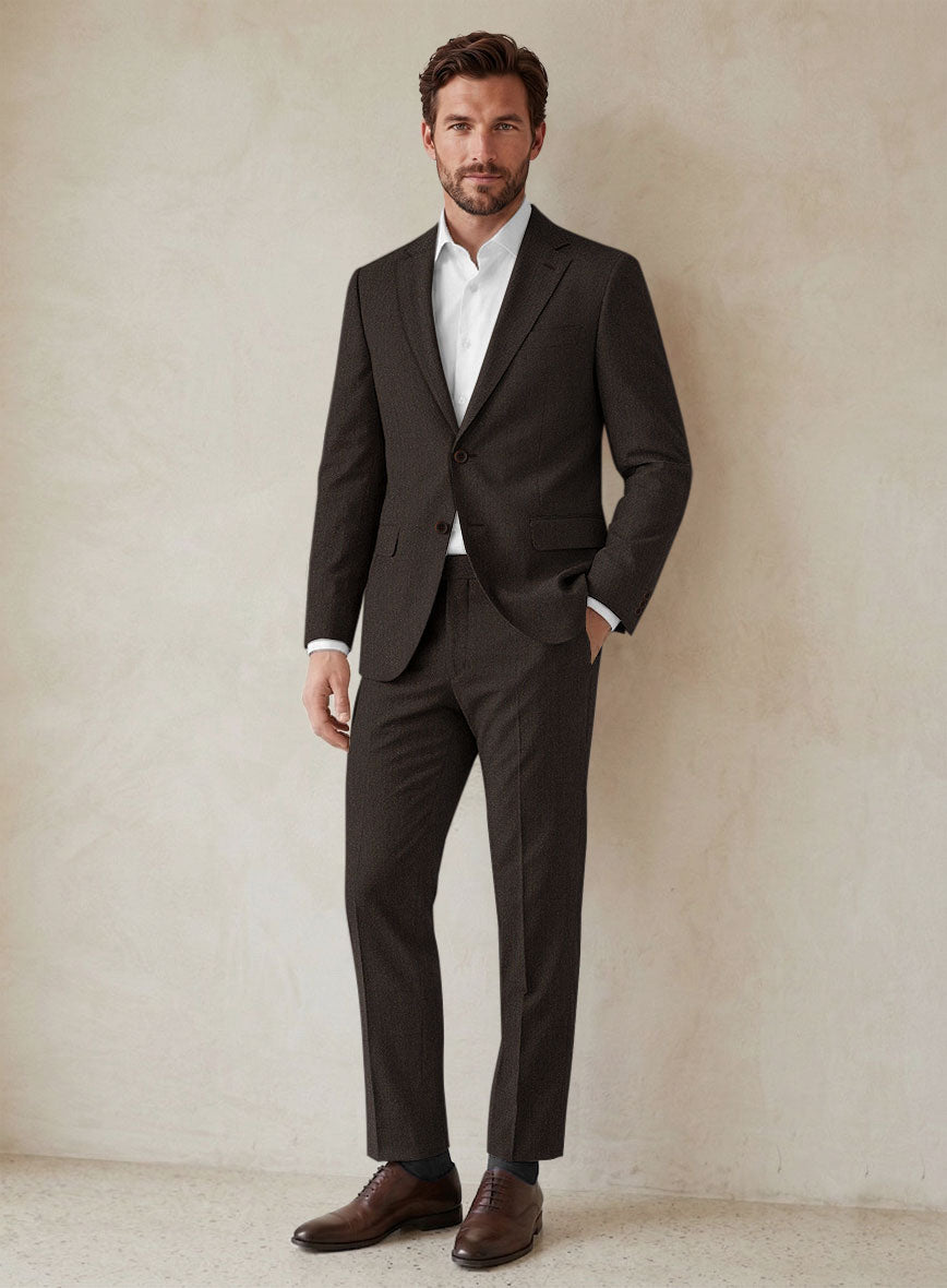 Scabal Erar Herringbone Brown Wool Suit - StudioSuits