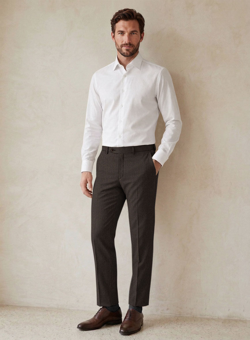Scabal Erar Herringbone Brown Wool Suit - StudioSuits
