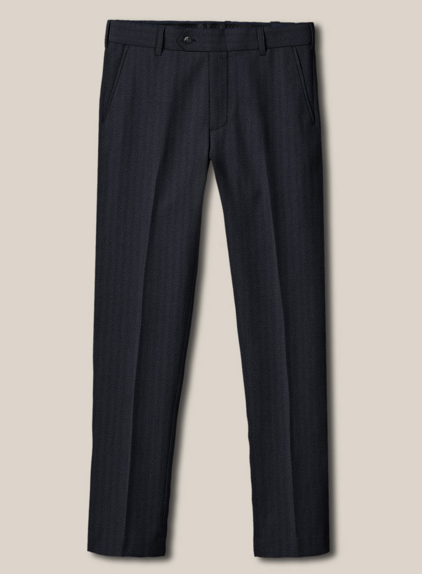 Scabal Eziki Herringbone Blue Wool Suit - StudioSuits