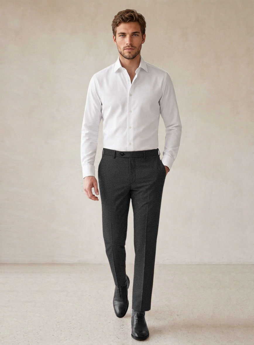 Scabal Ferbi Dark Gray Wool Pants - StudioSuits