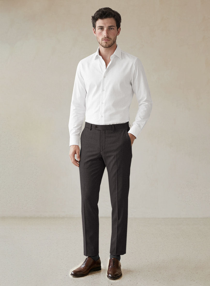 Scabal Gaci Brown Wool Pants - StudioSuits