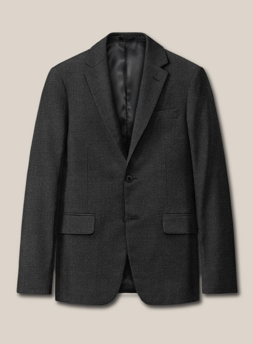 Scabal Gilbe Twill Charcoal Wool Jacket - StudioSuits