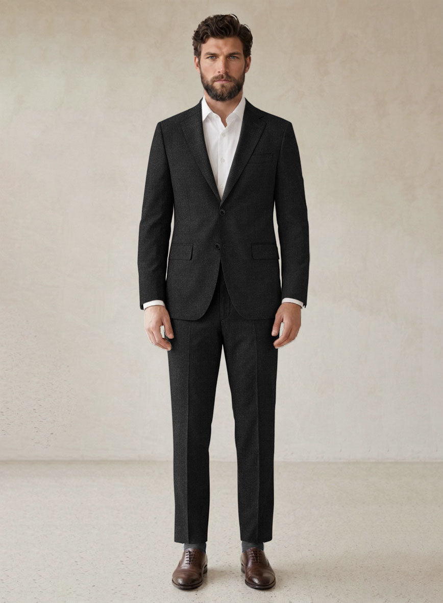 Scabal Gilbe Twill Charcoal Wool Suit - StudioSuits