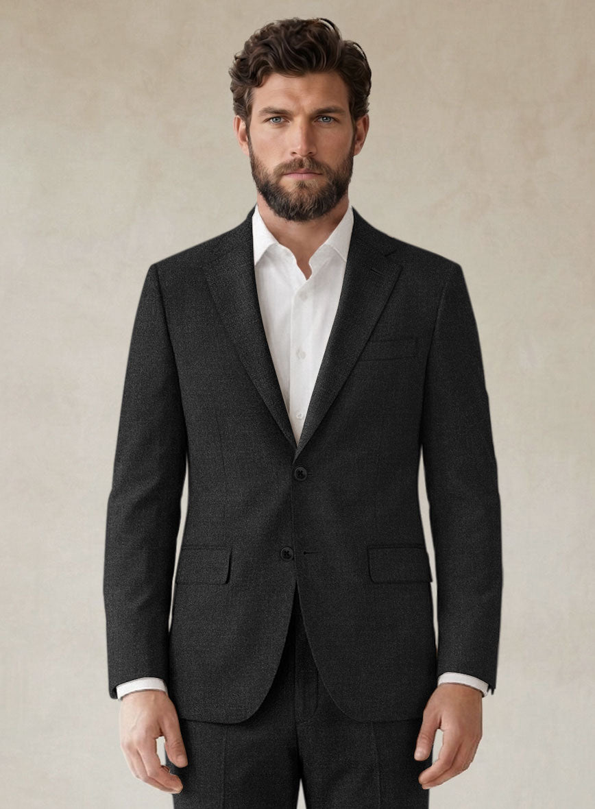 Scabal Gilbe Twill Charcoal Wool Suit - StudioSuits