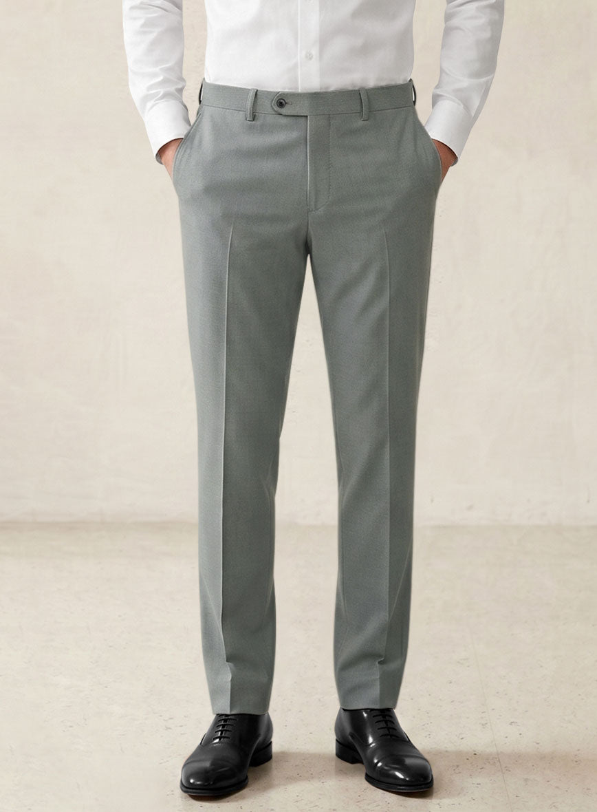 Scabal Gray Cotton Stretch Pants - StudioSuits