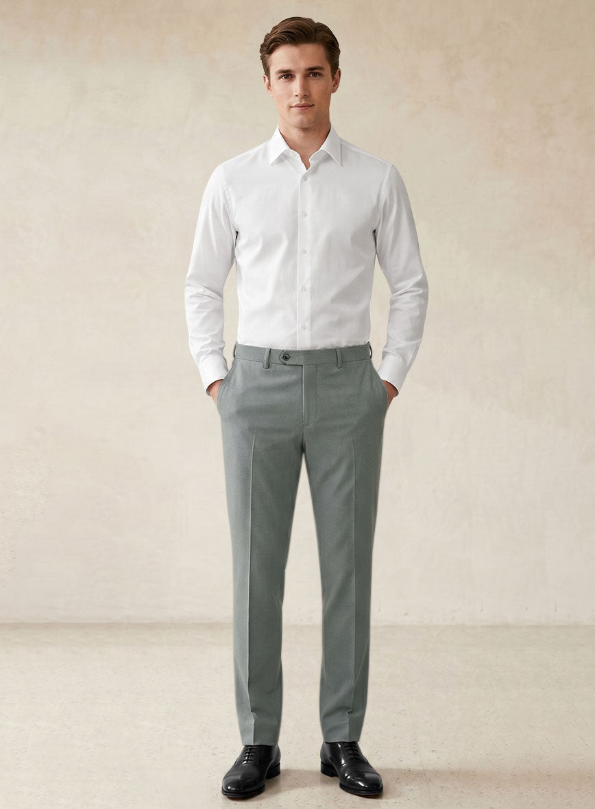 Scabal Gray Cotton Stretch Pants - StudioSuits