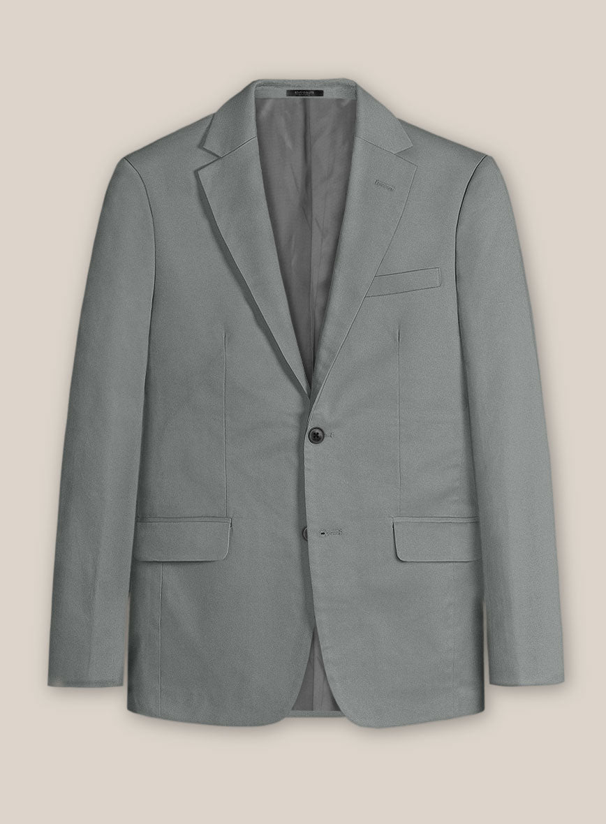Scabal Gray Cotton Stretch Suit - StudioSuits