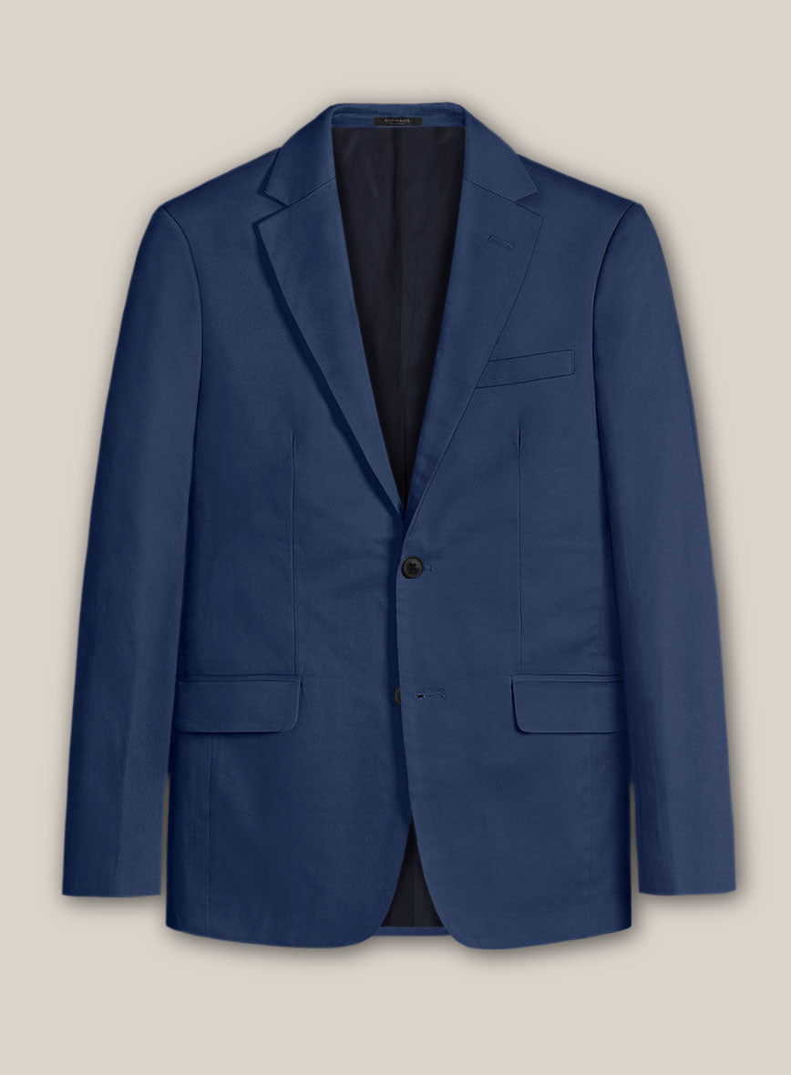 Scabal Indigo Blue Cotton Stretch Jacket - StudioSuits
