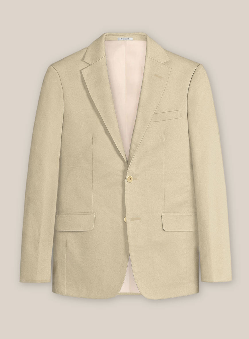 Scabal Khaki Cashmere Cotton Jacket - StudioSuits