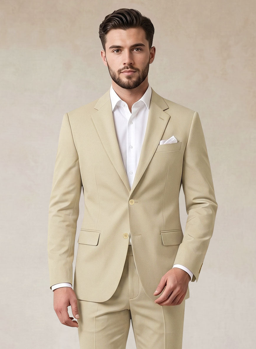 Scabal Khaki Cashmere Cotton Jacket - StudioSuits
