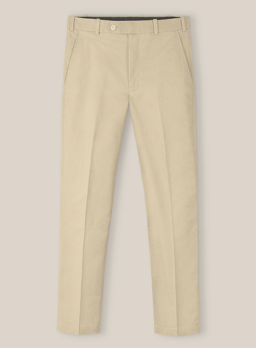 Scabal Khaki Cashmere Cotton Pants - StudioSuits