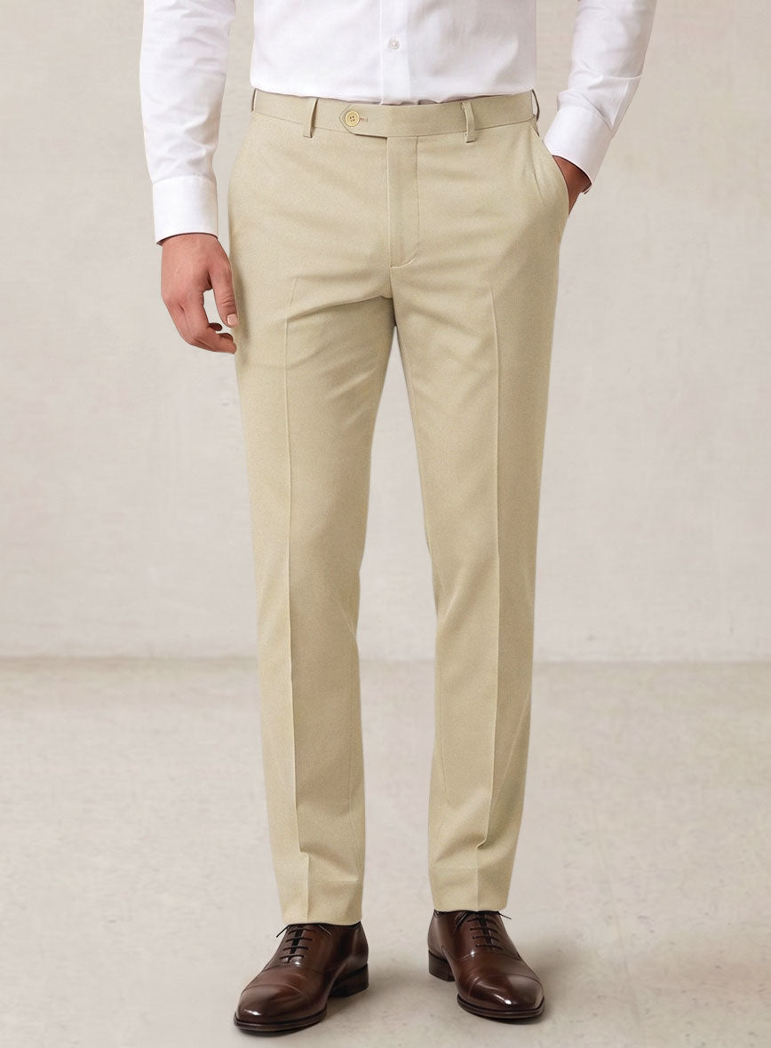 Scabal Khaki Cashmere Cotton Suit - StudioSuits