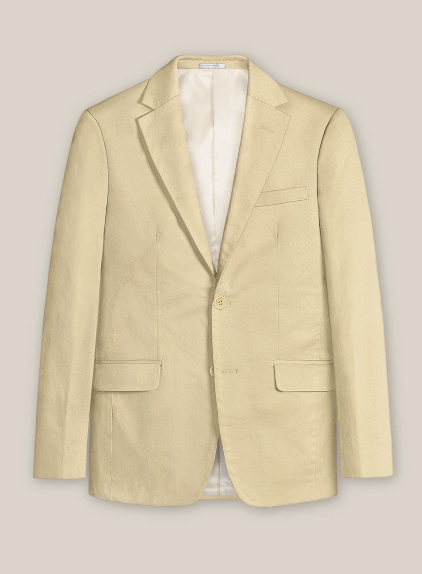 Scabal Latte Beige Cotton Stretch Jacket - StudioSuits