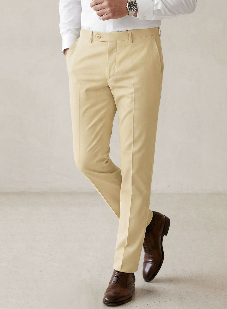 Scabal Latte Beige Cotton Stretch Suit - StudioSuits