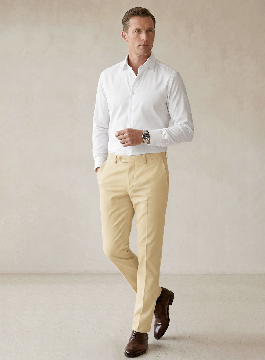 Scabal Latte Beige Cotton Stretch Suit - StudioSuits