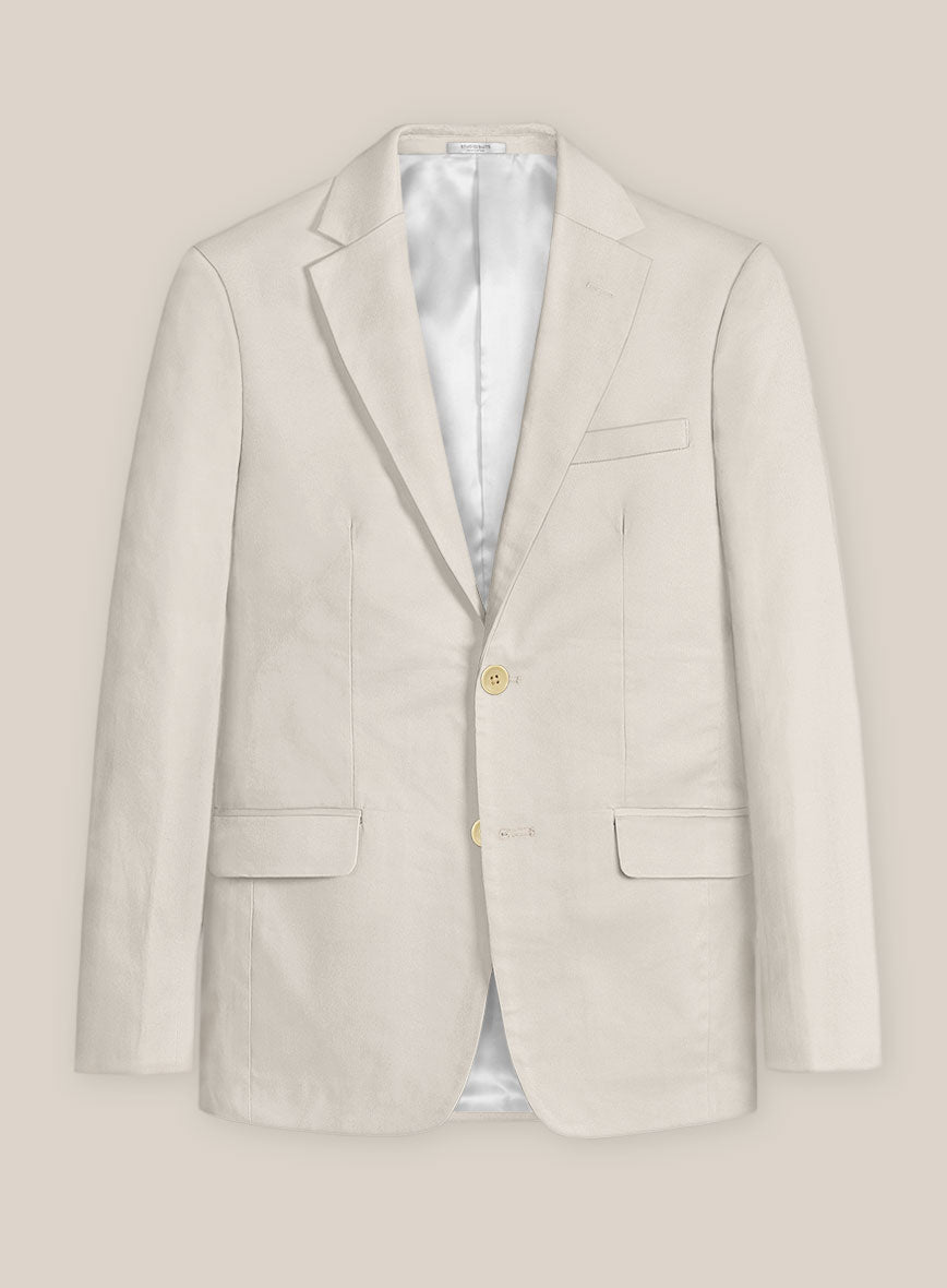 Scabal Light Beige Cashmere Cotton Suit - StudioSuits