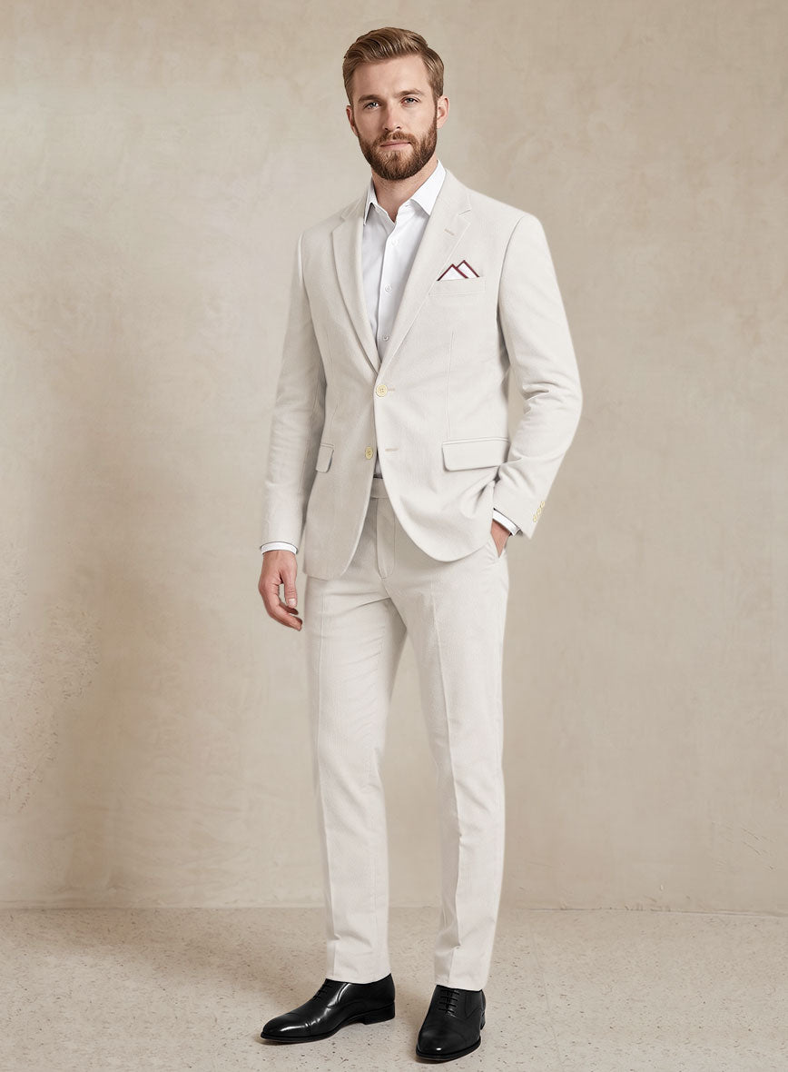 Scabal Light Beige Cashmere Cotton Suit - StudioSuits