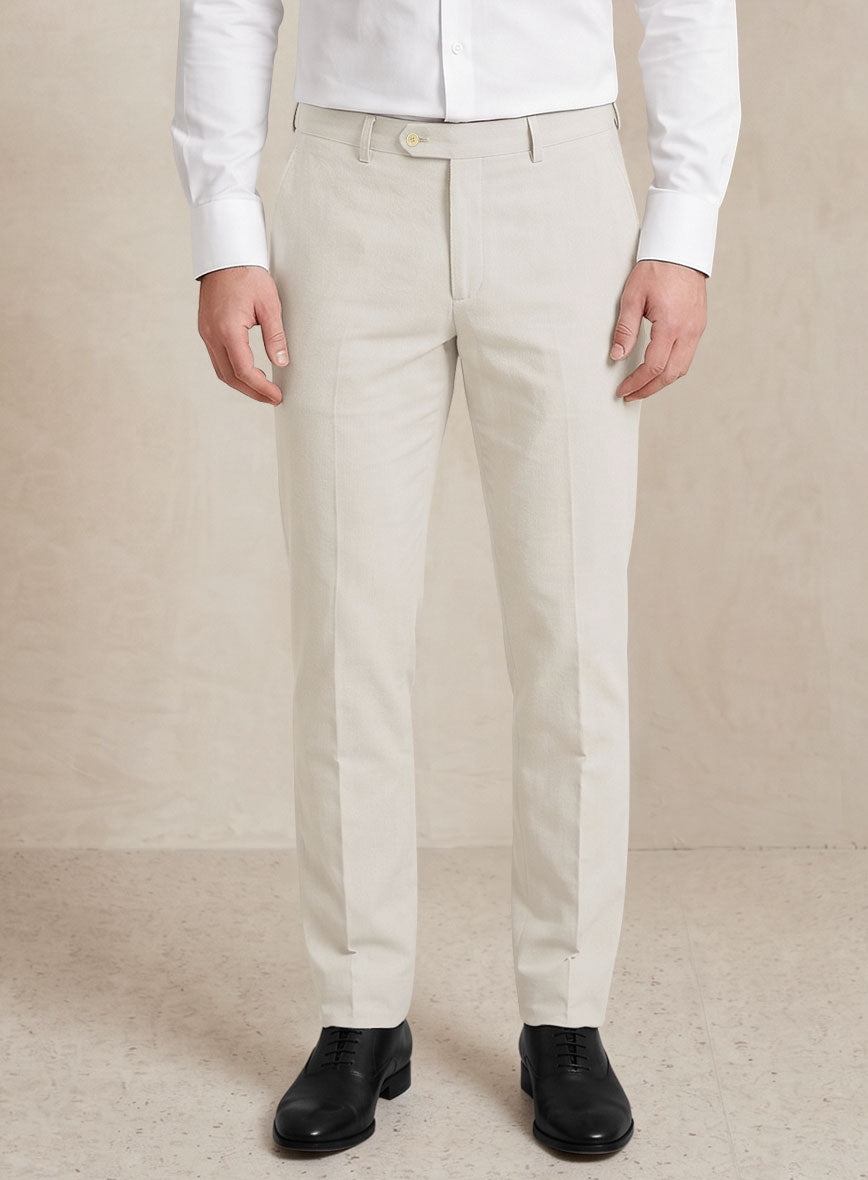 Scabal Light Beige Cashmere Cotton Suit - StudioSuits