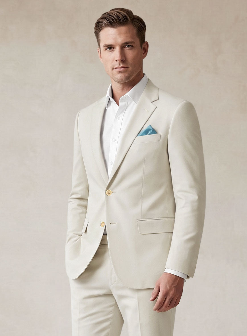Scabal Light Fawn Cotton Stretch Jacket - StudioSuits