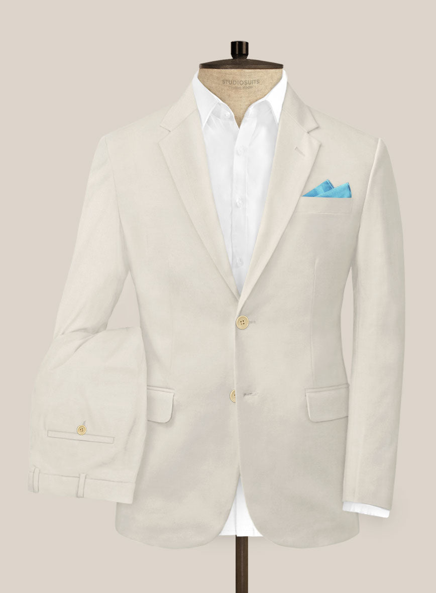 Scabal Light Fawn Cotton Stretch Suit - StudioSuits