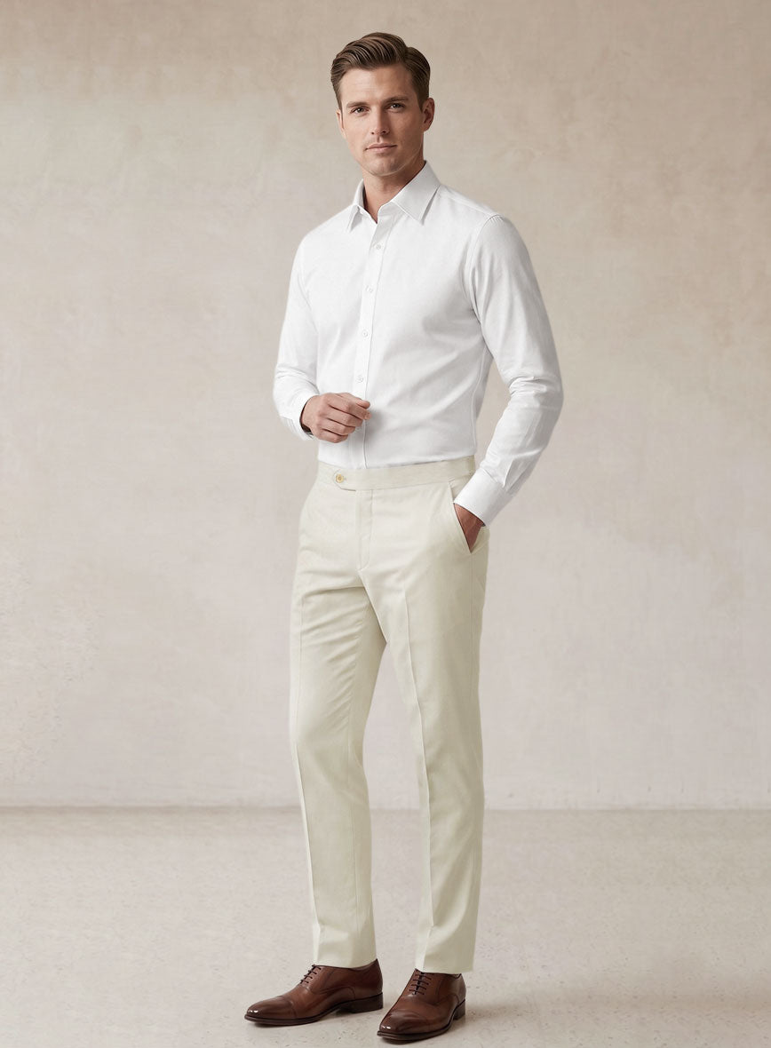Scabal Light Fawn Cotton Stretch Suit - StudioSuits