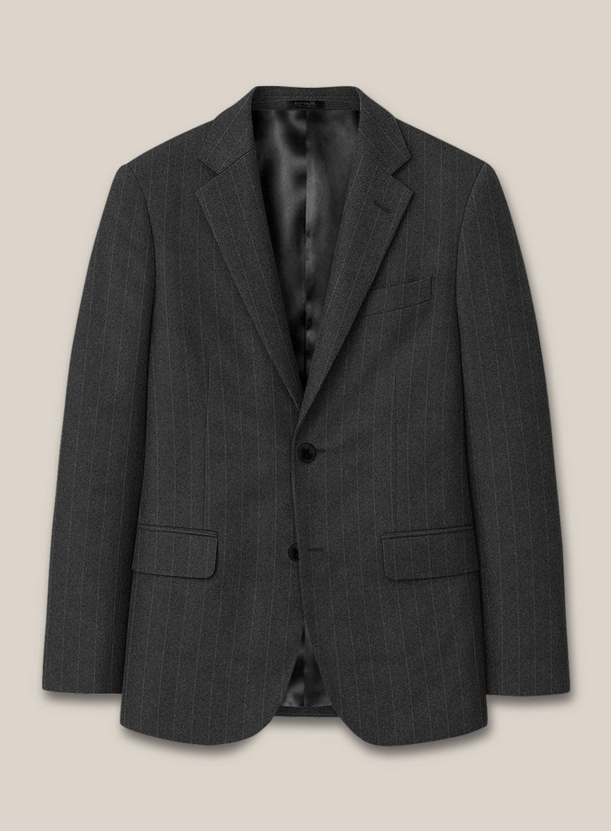 Scabal Litni Stripe Gray Wool Jacket - StudioSuits