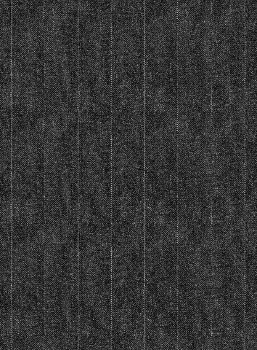 Scabal Litni Stripe Gray Wool Pants - StudioSuits