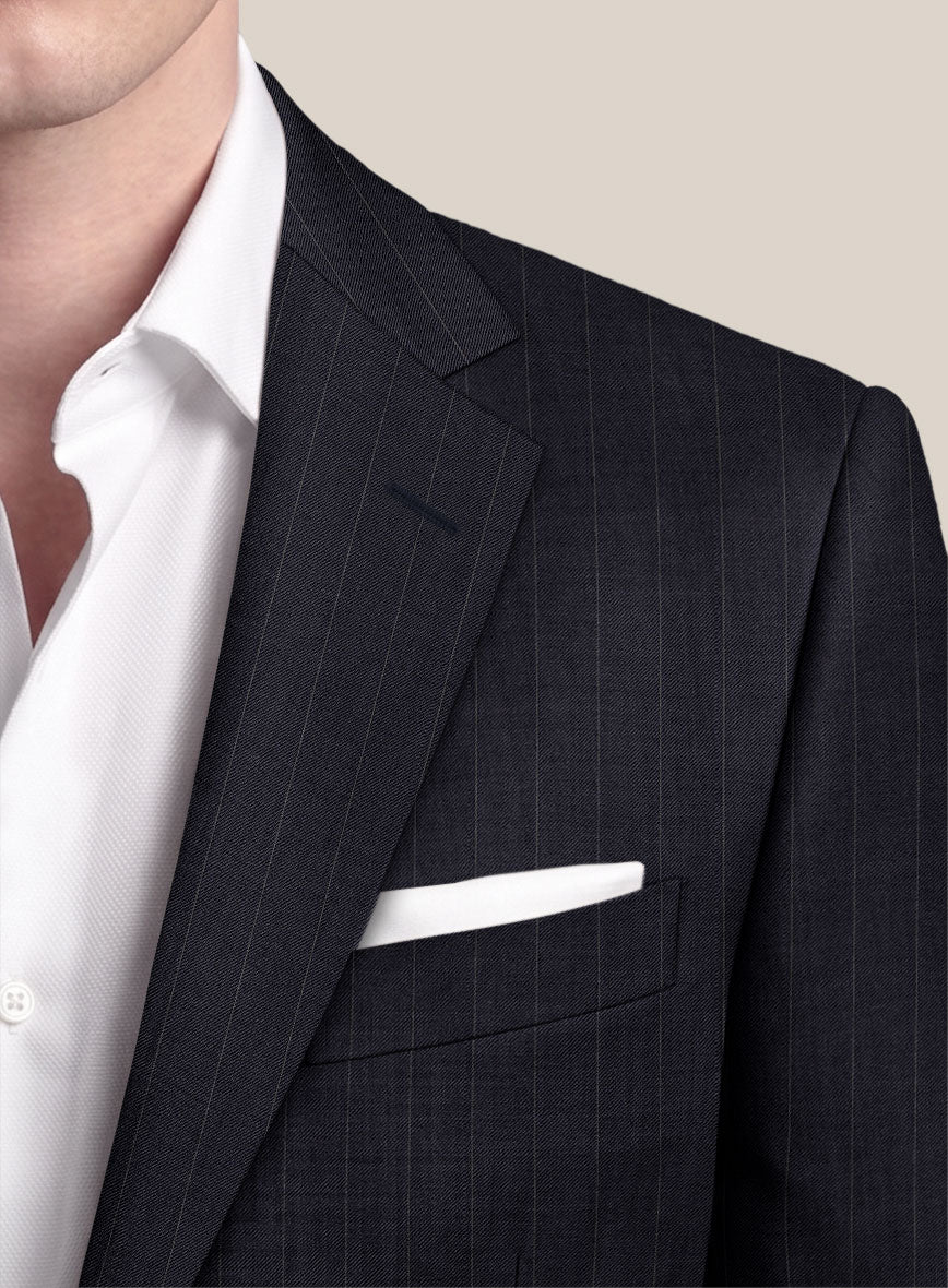 Scabal Lizaro Stripe Blue Wool Suit - StudioSuits